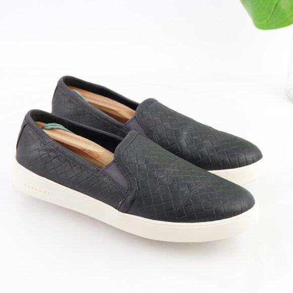 Cole Haan Womens Crosscourt Slip On Shoe Size 8.5 Navy Blue Leather Woven Loafer - Picture 14 of 14